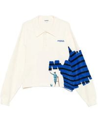 House of Errors - Graphic-Intarsia Polo Polo Shirt - Lyst