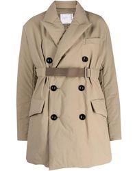 Sacai - パデッド トレンチコート - Lyst