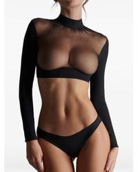 Scandale - Nuit Fauve Tulle-Panelled Top - Lyst