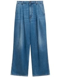 Marni - Denim Trousers With Double Pleats - Lyst