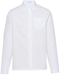 Prada - Overhemd Met Logopatch - Lyst