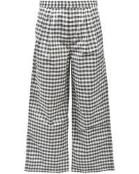 BREATH - Script Logo Check-Pattern Wide-Leg Trousers - Lyst