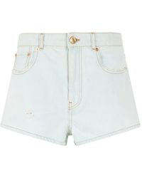 Roberto Cavalli - Distressed-Details Denim Shorts - Lyst