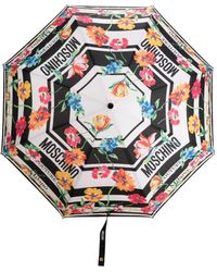 Moschino - Floral-print Logo-lettering Umbrella - Lyst