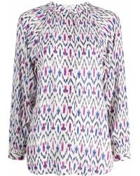 Isabel Marant - Geometric Long-Sleeve Blouse - Lyst