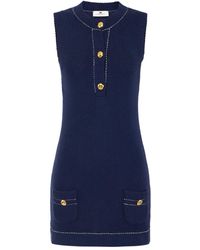Elisabetta Franchi - Button-Fastening Pocket Mini Dress - Lyst