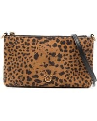 Pinko - Small Leopard-Print Clutch Bag - Lyst