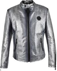 Philipp Plein - Leren Jas - Lyst