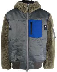 Sacai - Colour-block Zip-up Hooded Jacket - Lyst