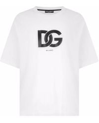 Dolce & Gabbana - Camiseta de algodón con estampado logotipo DG - Lyst