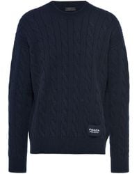 Prada - Cable-knit Cashmere Sweater - Lyst
