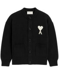 Ami Paris - Ami De Coeur Cardigan Aus Wolle Mit Rundhalsausschnitt - Lyst