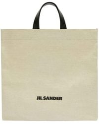 Jil Sander - Logo-print Cotton Tote Bag - Lyst