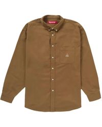 Supreme - Logo-Embroidered Flannel Shirt - Lyst