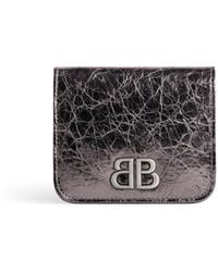 Balenciaga - Monaco Metallic Crinkled-leather Wallet - Lyst