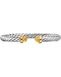 David Yurman - Sterling/14K Cable Flex Citrine Bracelet - Lyst
