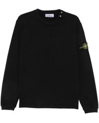 Stone Island - Logo-Patch Shoulder-Button Sweatshirt - Lyst