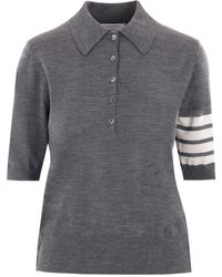 Thom Browne - Short-sleeve Virgin-wool Polo Shirt - Lyst