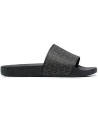 Michael Kors - Jake Monogram Logo-Print Slides - Lyst