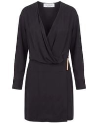 Sportmax - Etere Wrap-Style Long-Sleeve Mini Dress - Lyst