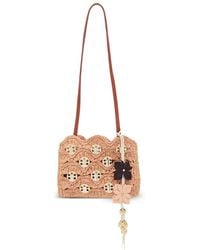 Rabanne - Logo-Plaque Raffia Mini Bag - Lyst