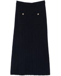 Maje - Cable-Knit Button-Detail Midi Skirt - Lyst