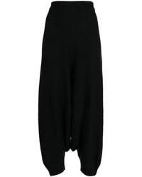 Forme D'expression - Elasticated-waist Drop-crotch Wool Trousers - Lyst