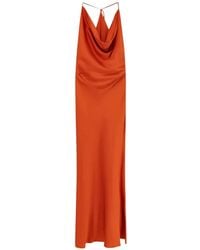 ACTUALEE - Cowl-Neck Ruched Maxi Dress - Lyst