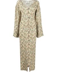 Nanushka - Midikleid Mit Blumen-Print - Lyst