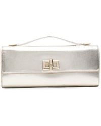 Furla - Clara Metallic Leather Twist-Lock Tote Bag - Lyst
