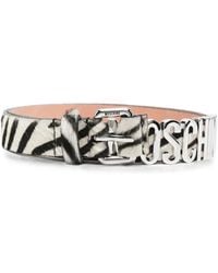 Moschino - Logo-Lettering Zebra-Print Belt - Lyst