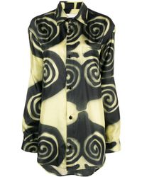 Nanushka - Sabrin Spiral-print Silk Shirt - Lyst