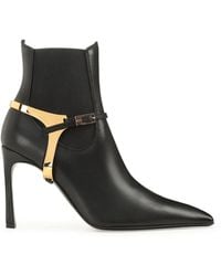 Sergio Rossi - Spur Buckled Leather Ankle Boots - Lyst