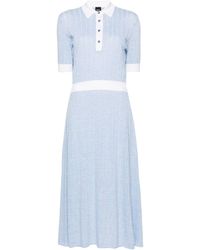 BOSS - Polo-collar Fine-knit Dress - Lyst