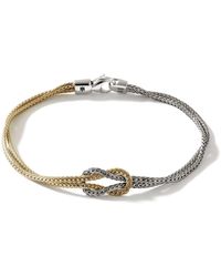 John Hardy - 14kt Yellow Gold And Silver Manah 1.8mm Double-row Bracelet - Lyst