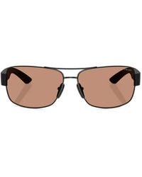 Prada Linea Rossa - Rectangle-Frame Sunglasses - Lyst
