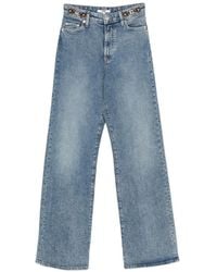 Maje - Buckle-Detail Straight-Leg Jeans - Lyst
