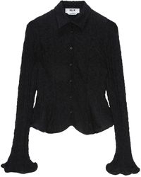 MSGM - Crinkle-Effect Shirt - Lyst