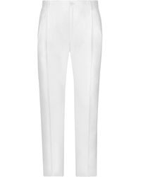Dolce & Gabbana - Pressed-crease Linen Trousers - Lyst