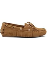 POSA - Fringe-Trim Boat Loafers - Lyst