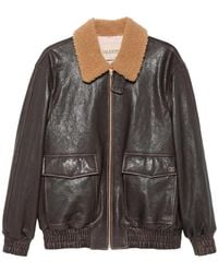 Valentino Garavani - Aged-Effect Leather Caban - Lyst