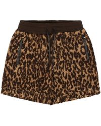 Amiri - Leopard-Print Fleece Shorts - Lyst