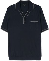 Giorgio Armani - Fine-Knitted Polo Shirt - Lyst