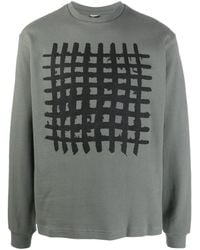 GR10K - Grid-print Cotton Jersey Sweatshirt - Lyst