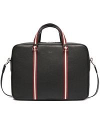 Bally - Stripe-detail Leather Briefcase - Lyst
