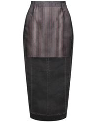 Thom Browne - Jupe Crayon En Organza De Soie À Taille Haute - Lyst