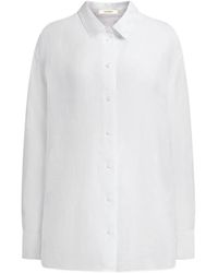 12 STOREEZ - Ramie Blouse Met Knopen - Lyst