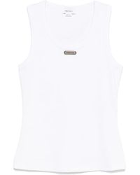 McQueen - Canotta Bianca Con Placca Logo - Lyst