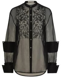 Contessa Mills - Winifred Bead-Embroidered Silk-Organza Shirt - Lyst