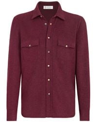 Brunello Cucinelli - Virgin Wool, Cashmere And Silk Knit Shirt - Lyst